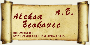 Aleksa Beoković vizit kartica